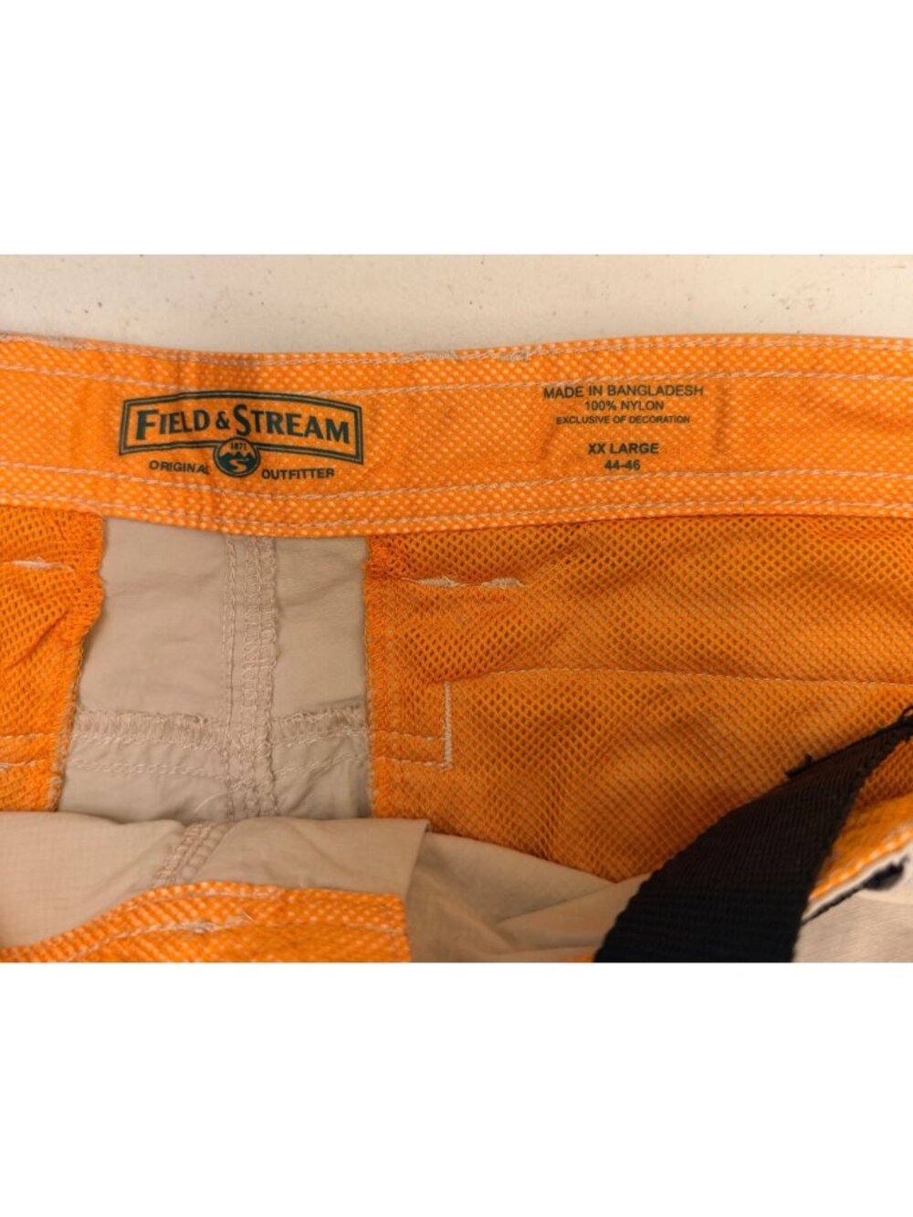 Field & Stream Original Outfitter Cargo Shorts Mens Xxl Khaki Nylon Belted - Picture 5 of 5
